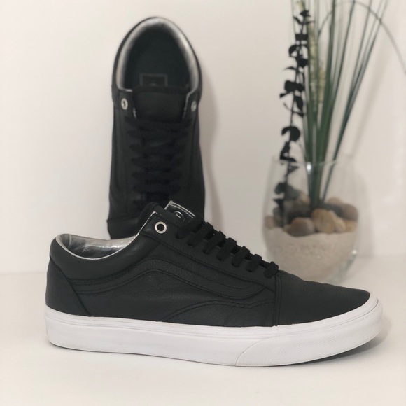 vans classic tumble old skool black leather